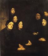 Theodule Ribot At the Sermon oil on canvas